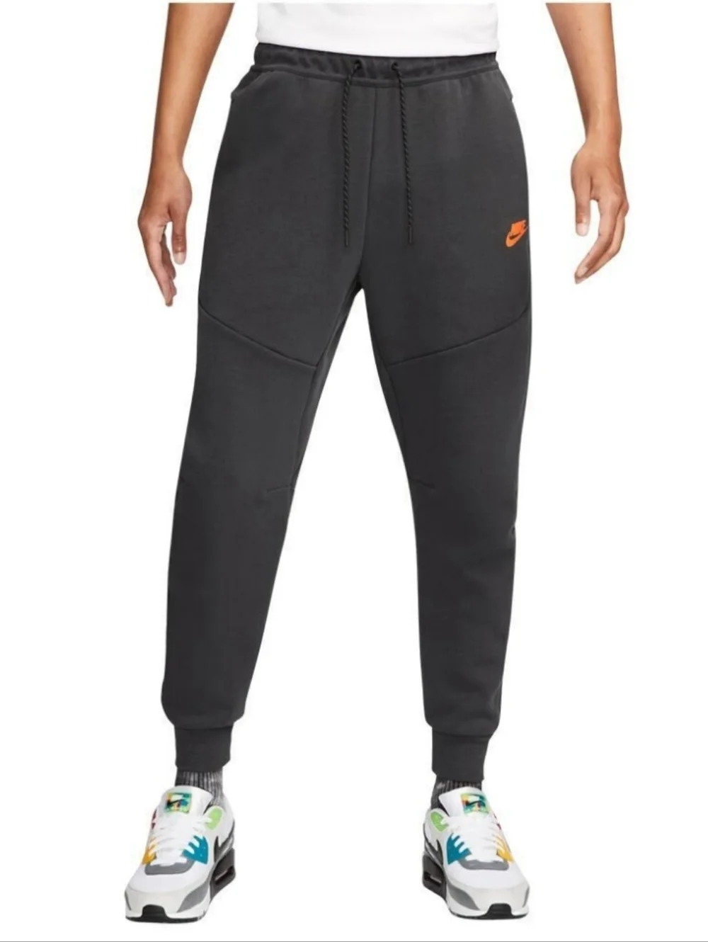 NIKE Tech Fleece Brushed Suede Jogger Pants Tapered DV0538-074 Gray/Black Sz XL